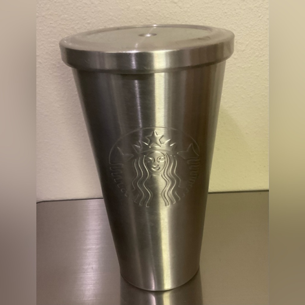 16 0z STARBUCKS METAL TRAVEL MUG COFFEE CUP TEA 2014